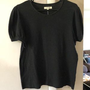 Madewell Jacquard Puff Sleeve Tee, L, NWT!